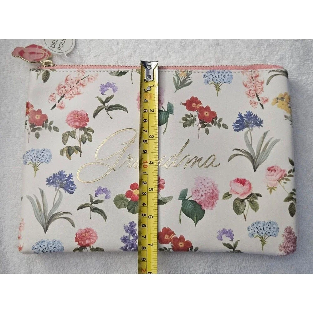 Corrine Haig Designs Grandma Floral Deluxe Pouch Cosmetic Bag Rose Charm